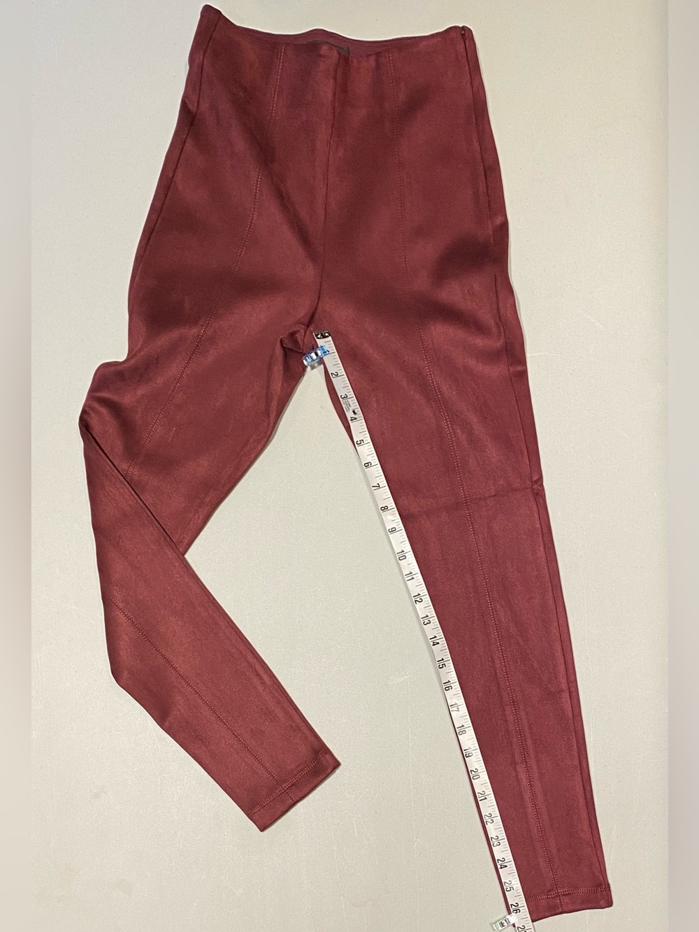 Ann Taylor Faux-Suede Leggings, wine/burgundy, size XS, NWT - Picture 5 of 9